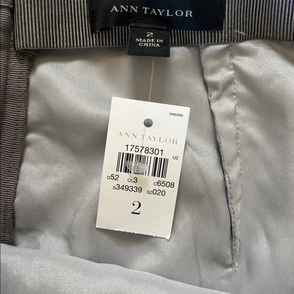 NWT Ann Taylor Silver Lace Overlay Sz 2 mini skirt - Picture 3 of 7